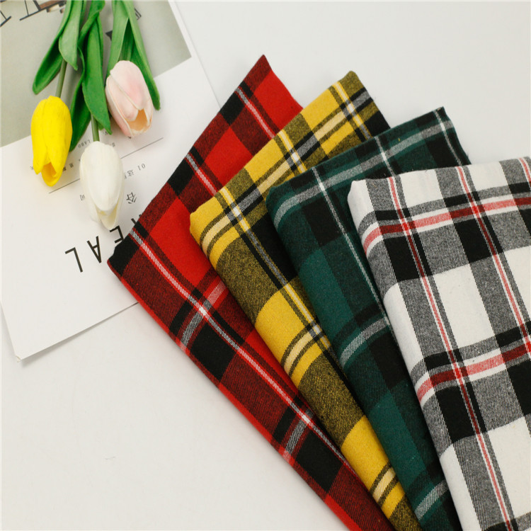 In Stock yarn-dyed twill brushed cotton plaid children's shirt dress coat plaid fabric 21-piece brushed In Stock yarn-dyed twill brushed cotton plaid children's shirt dress coat plaid fabric 21-piece brushed