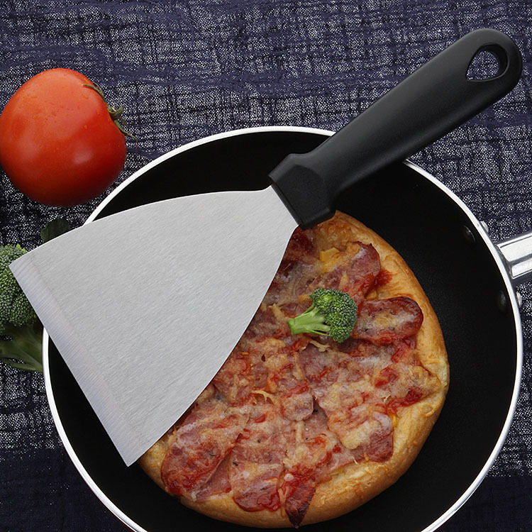 Nueva hoja bisel grande pala de barbacoa herramienta para hornear pala de acero inoxidable pala de cocina