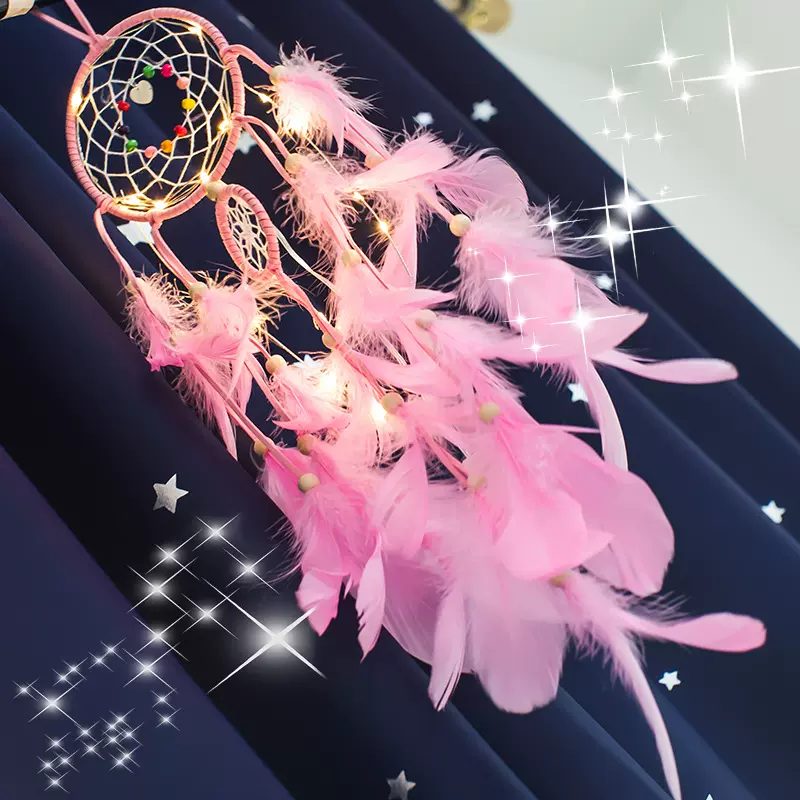 印第安少女捕梦网挂饰风铃铺补扑梦网挂饰室内森系送闺蜜开学礼物