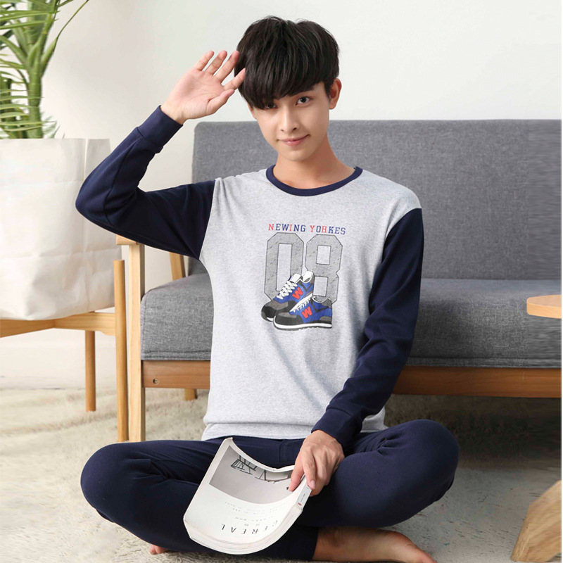 Adolescentes medio y grande ropa interior para niños traje de niños extra grande ropa de otoño pantalones largos traje suéter de algodón ropa interior larga para hombres