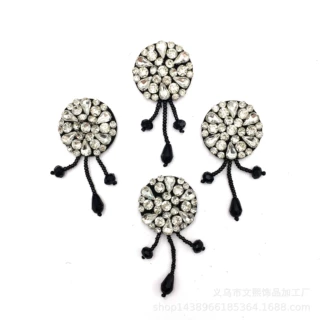 厂家供应新款 钉珠圆吊吊服装布贴鞋帽DIY装饰辅料
