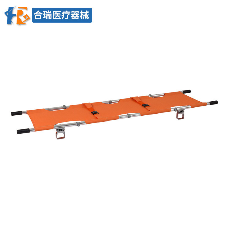 铝合金4折担架 铸件接头方脚支撑牛津布4折担架