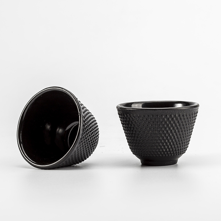 Multi-Capacidad de hierro fundido taza Comercio exterior Exportación hierro taza hierro olla taza esmalte hierro montaña juego de té taza Kung Fu taza