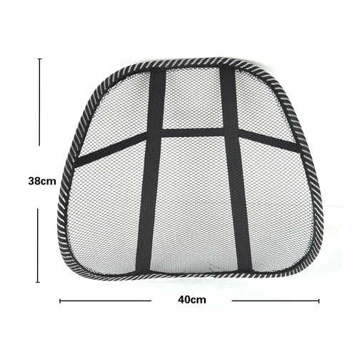 Empty mesh lumbar support Car lumbar support Black mesh ice silk breathable car ice silk cushion 38*40CM supply