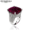 荣钰 Square ruby stone inlay, ring suitable for men and women, jewelry, European style, wish, wholesale