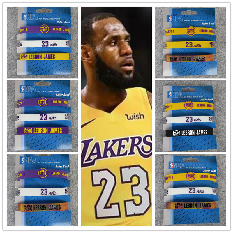 Lakers LeBron James Sports Luminous Adjustable Wristband Silicone Wristband Three-Piece Set Three-Piece Set