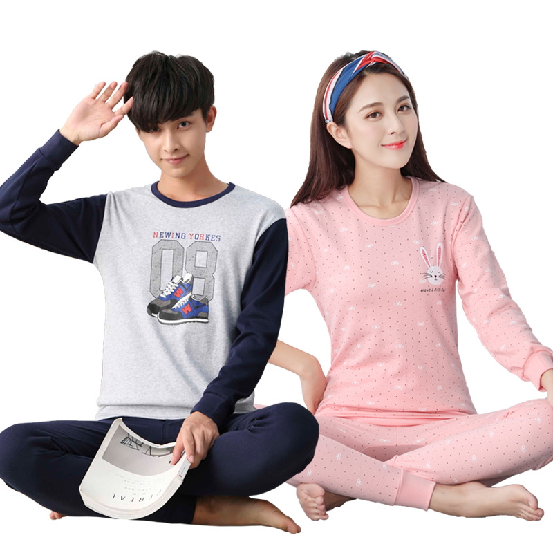 Ropa de otoño juvenil pantalones largos conjunto de ropa interior para niños medianos y grandes niños y niñas suéter de algodón niñas suéter línea conjunto de pantalones