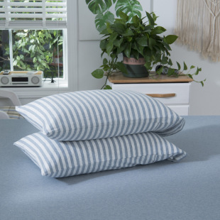 Unprinted Cotton Single Pillowcase Japanese Knitted Tianzhu Cotton Pillowcase Simple Cotton Striped Comfortable Pillowcase Pair Set