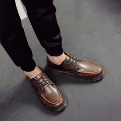 Large size foreign trade Korean fashion college style casual large leather shoes workwear men's shoes one piece drop shipping model 9666-D