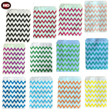 现货100个一包波浪牛皮尖底一次性降解食品糖果点心出口聚会纸袋