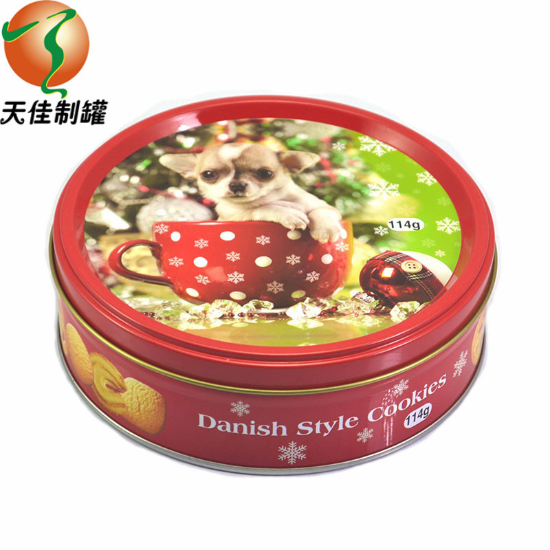 供应圆形小熊曲奇饼干包装铁盒子小号马口铁盒手工饼干盒铁盒