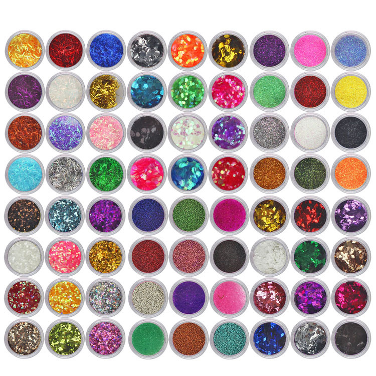 Nail 12 color glittering pink larise color bead small sequins shell…