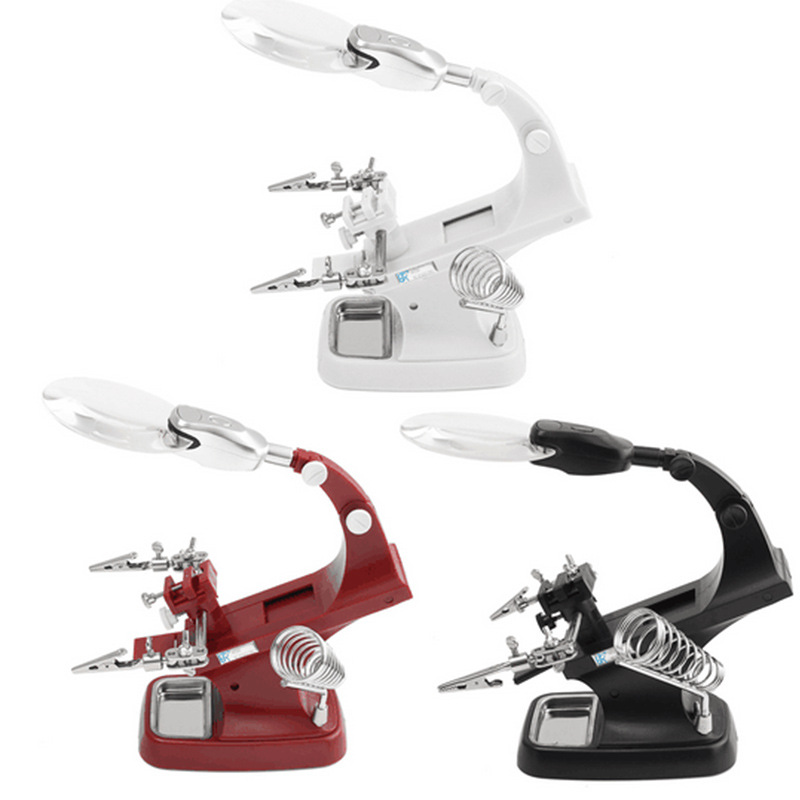 工业金属放大镜7023A热卖带灯维修工具USB台式360转动维修灯