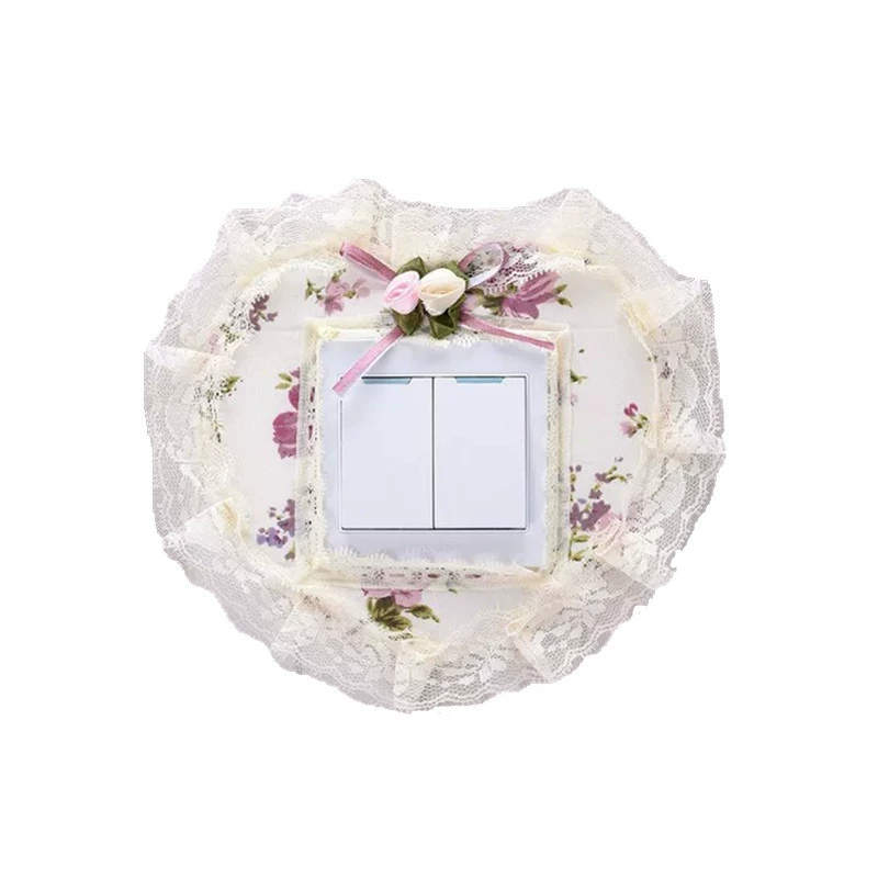 Switch Sticker Dust Cover Fabric Frame for Wall Switches, Floral Lace, Multiple Sizes