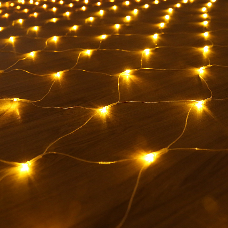 Al Aire Libre impermeable cortina led red de pesca LUZ DE Navidad luz neta boda estrellado Cadena de luz transfronteriza suministro césped Luz