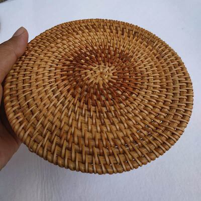 Amazon Vietnam without wearing make-up Rattan Coaster Creative Cup Pot mat Cup care suit Handmade goods