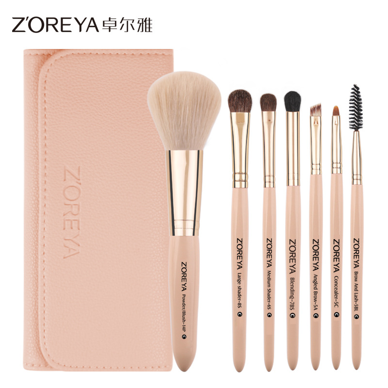 Zhuolya polvo flojo herramientas de belleza traje principiante Corrector Fundación eyeshadow cepillo 7 pinceles maquillaje conjunto completo Al Por Mayor