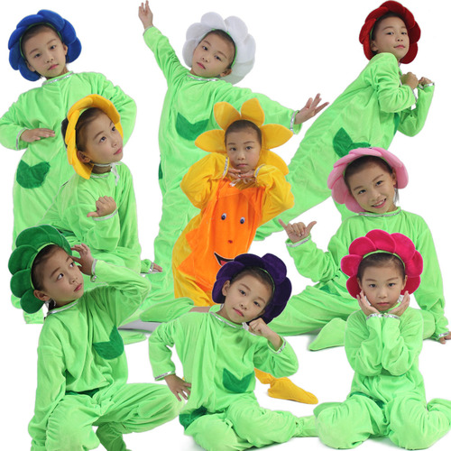 Adult and child parent-child game stage annual party performance plant shape dance headband flower and sunflower costume