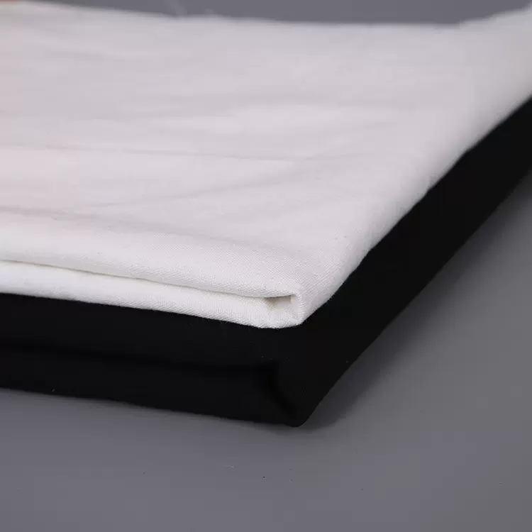 厂家直销6安8安涤棉半漂黑色印花数码印刷 帆布鞋面料 手提袋