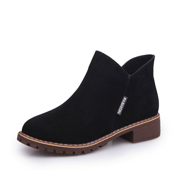 Ботинки-анкл (Martens) демисезонные матовые, верх под замшу, низкий устойчивый каблук