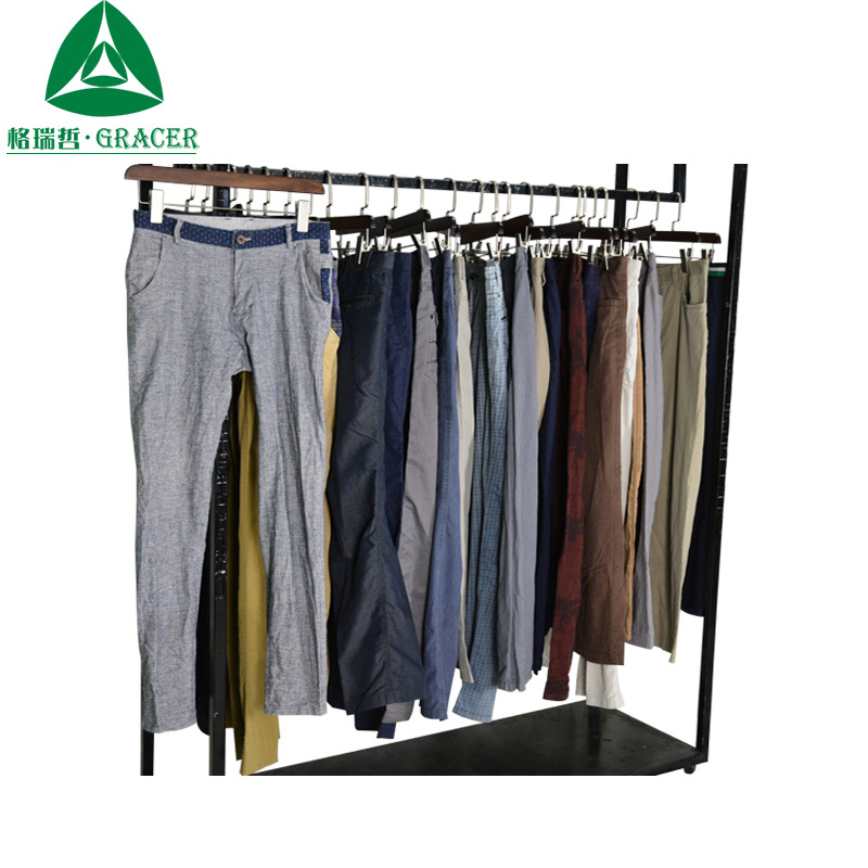 中国旧服装批发卢萨卡leisure clothes商务休闲修身九分旧休闲裤