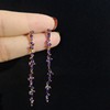 Purple silver needle, earrings, silver 925 sample