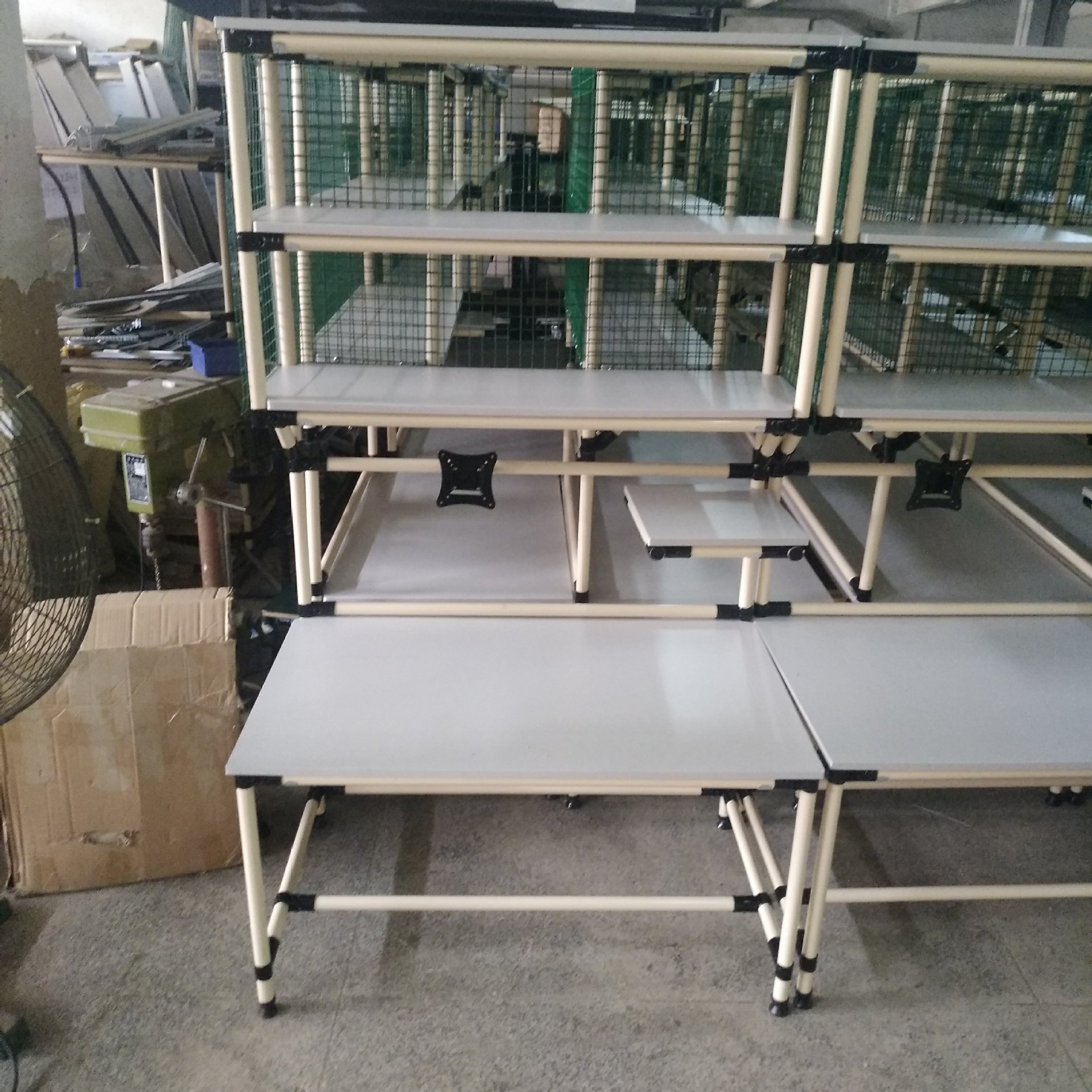 山东厂家批发线棒工作台  电商打包台 带键盘托电脑支架