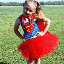 童裙 欧美女童公主裙cosplay儿童超级英雄表演蓬蓬裙儿童tutu短裙
