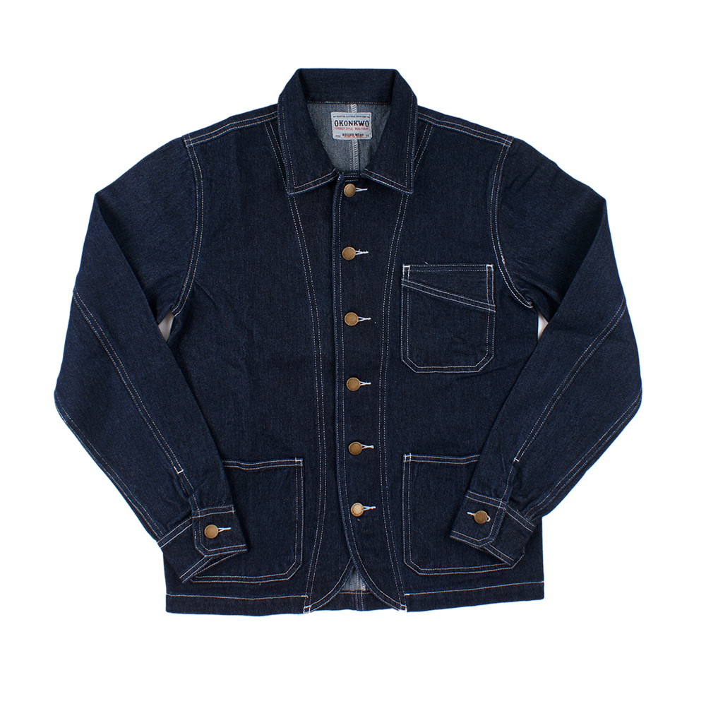 Wenzhaolun mismo estilo de color primario Denim chaqueta de la chaqueta ameikaji ropa de trabajo ferrocarril locomotora chaqueta de rayas verticales