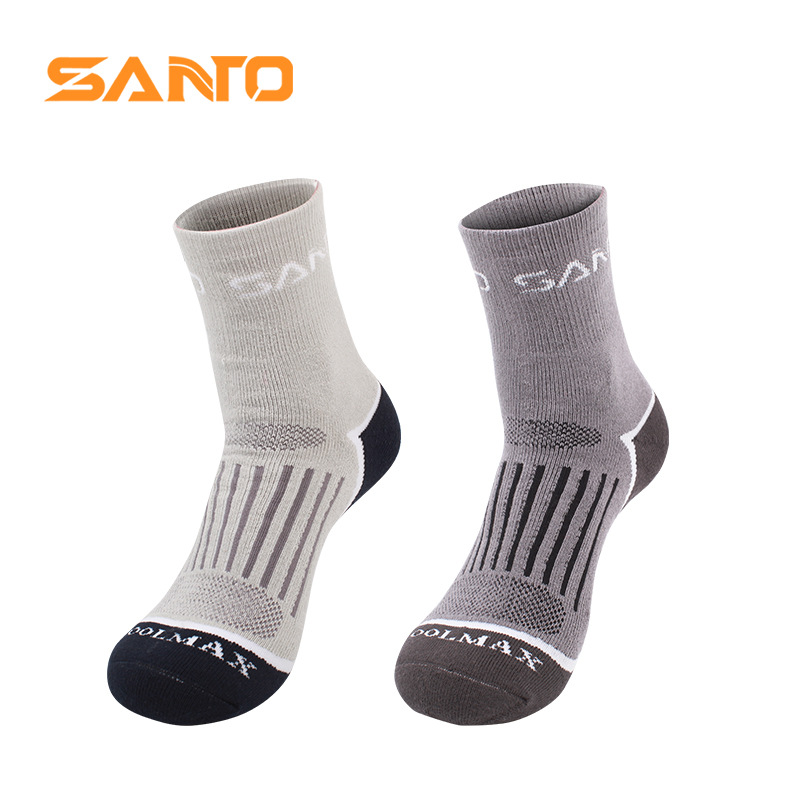 Shantuo SANTO professional outdoor socks factory direct DuPont COOLMAX long tube hiking running cycling socks