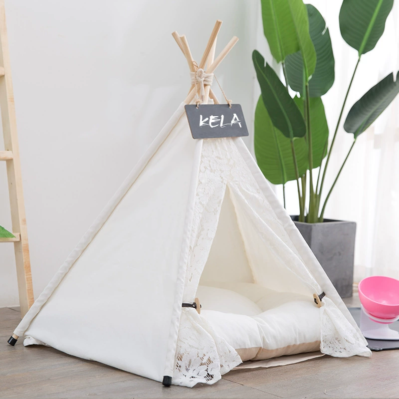 Съемный палаточный домик для питомцев, Шик Teepee для собак и кошек, Складной 40–60 см, С подушкой/Без подушки