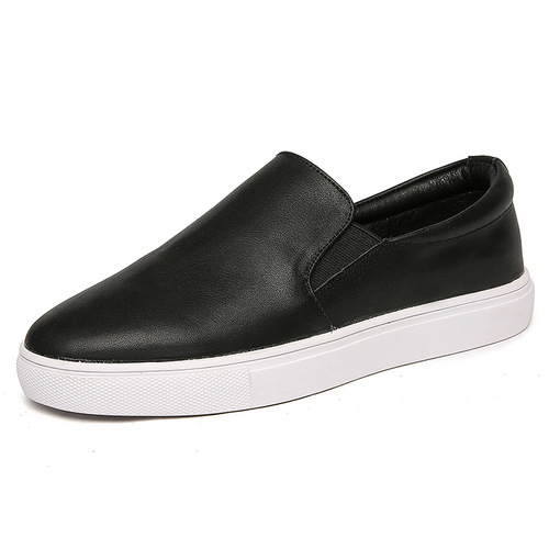 Genuine leather loafers for women, new versatile Korean style student white shoes, one-leg casual flat bottom large size four-season single shoes