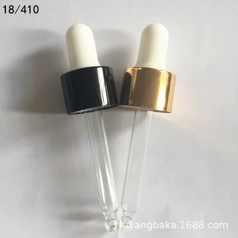 18/410黑色电化铝滴管盖精油瓶盖波士顿瓶盖金色滴管盖18牙