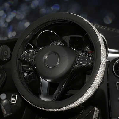 Seat belt shoulder pad, Full Diamond-Encrusted Handbrake Cover Gear - steering-wheel-cover