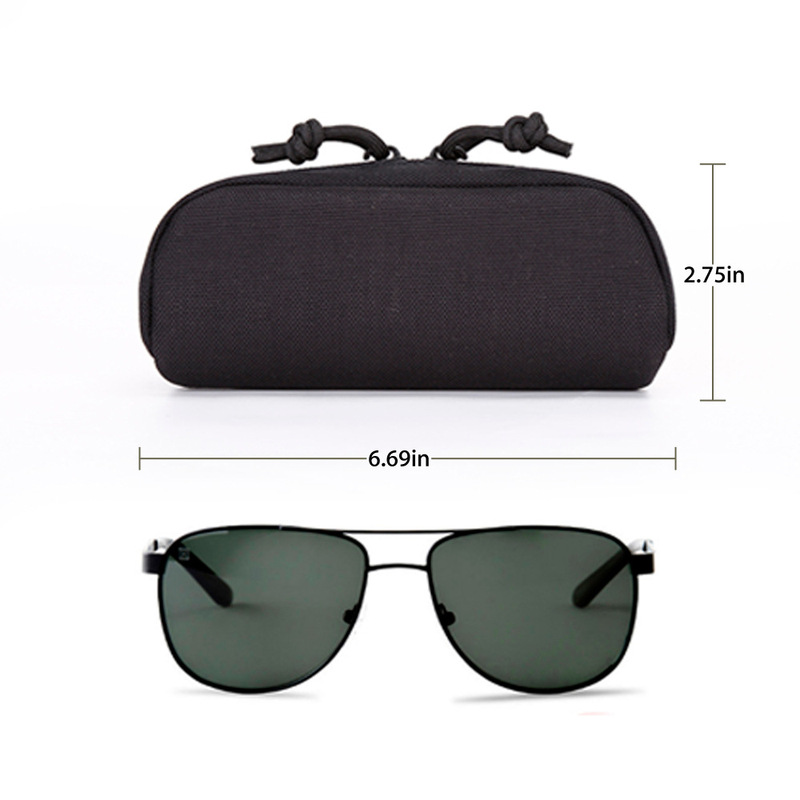 Tactical Nylon Hard Shell Glasses Case with Molle System Protective Case Accessory Bag Sunglasses Bag