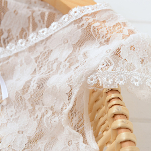 Lace Half-Sleeve Blouse for Girls, Summer Short-Sleeve Open Top, Thin Cardigan, Crossbody Style, Versatile Shoulder Cover for Girls