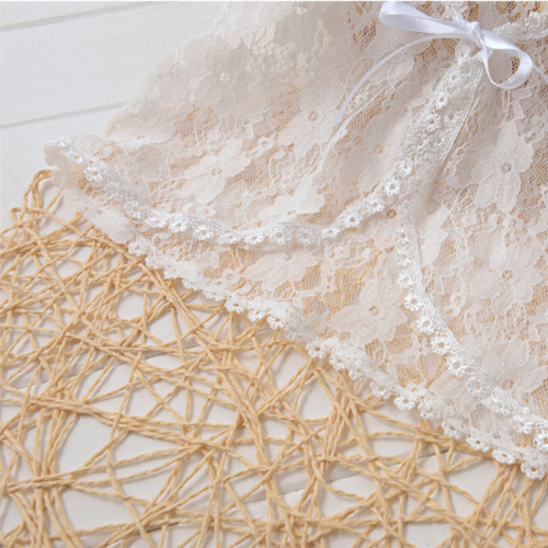 Lace Half-Sleeve Blouse for Girls, Summer Short-Sleeve Open Top, Thin Cardigan, Crossbody Style, Versatile Shoulder Cover for Girls