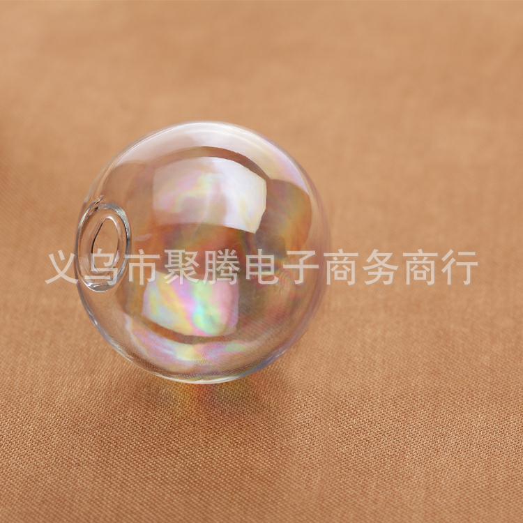 AB彩单孔空心玻璃球手工diy饰品配件圆球形玻璃罩厂家直销挂件