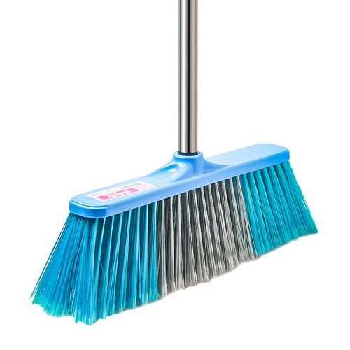 Large plastic bristle broom single industrial extended broom outdoor factory large broom household sweeping broom