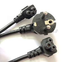 VDE 歐規韓規三插電源線 三芯 16a插頭 左彎 右彎頭梅花尾電源線