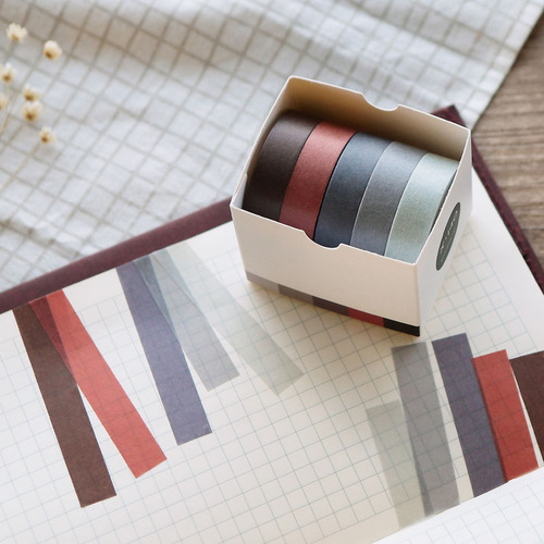 Washi tape Xinmo 5 rolls solid color series hand account base hand tear practical function diy decoration set stickers
