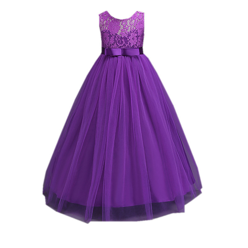 (Wholesale), children's elegant long lace evening dress, Korean style, high waist, princess style 5