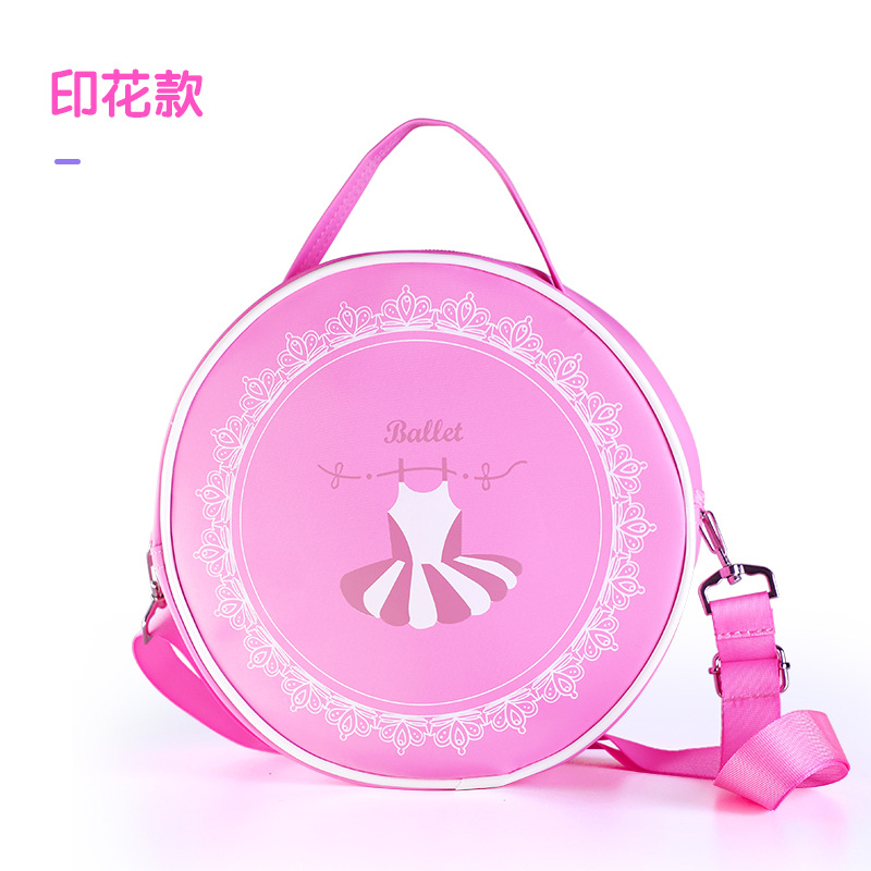 En stock bolsa de baile de Ballet de las niñas mini bolsa de mensajero lindo de un hombro de los niños portátil lindo Rosa pequeña bolsa redonda