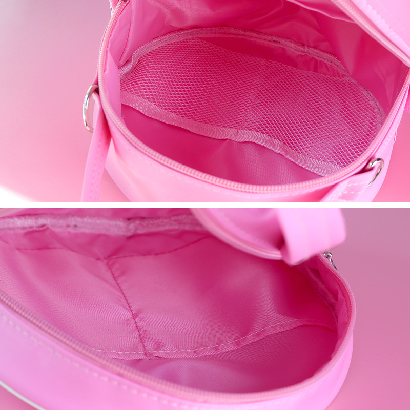 En stock bolsa de baile de Ballet de las niñas mini bolsa de mensajero lindo de un hombro de los niños portátil lindo Rosa pequeña bolsa redonda