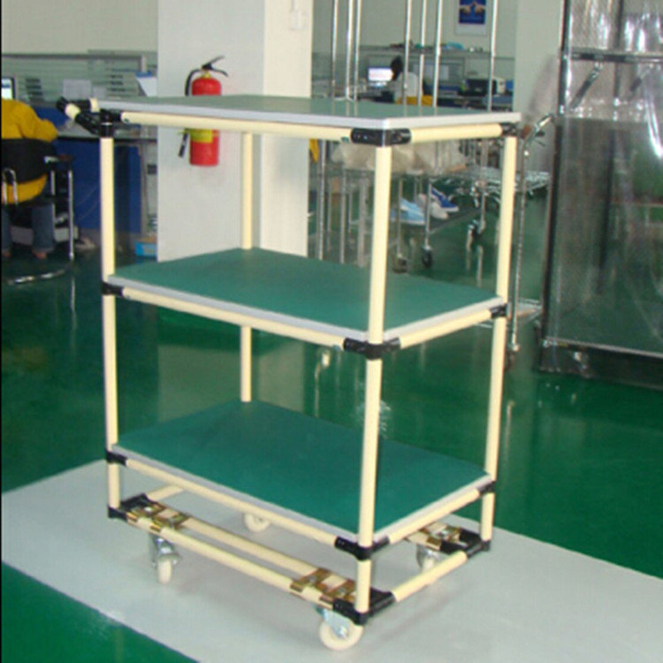 制作东莞精益管手推车，工厂车间物料周转物流线棒手推车