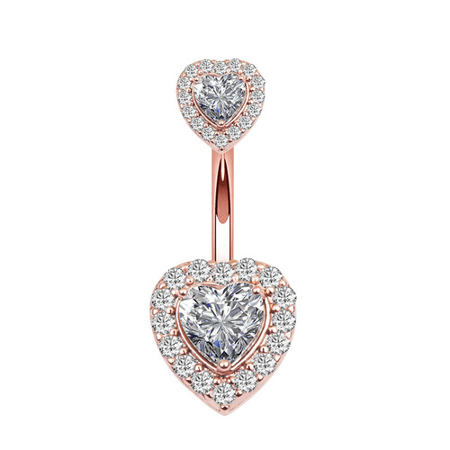 European and American new love belly button ring creative zircon navel button navel ring piercing jewelry