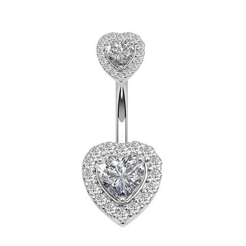 European and American new love belly button ring creative zircon navel button navel ring piercing jewelry