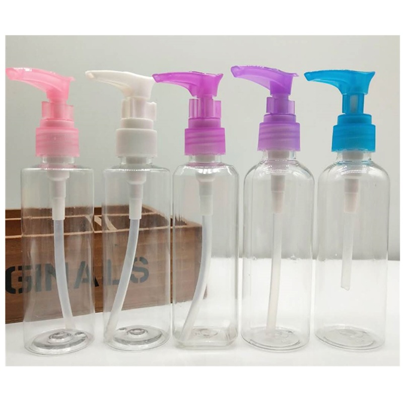 En stock PET 50 60 80ml 100mL prensa sub-botella de pico de pato loción botella de plástico botella de viaje