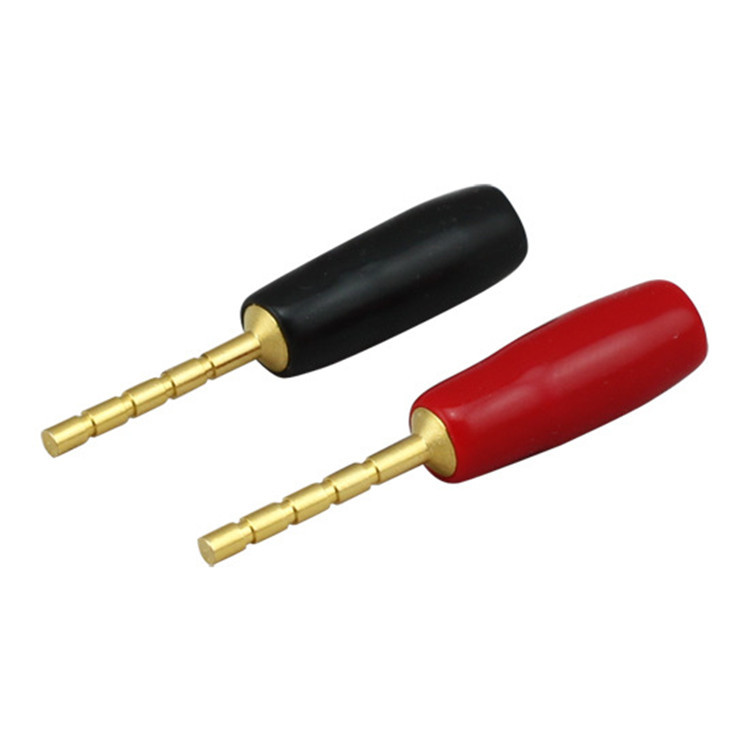 甬威  纯铜镀真金针式香蕉头针型2mm插头功放音箱喇叭线连接头