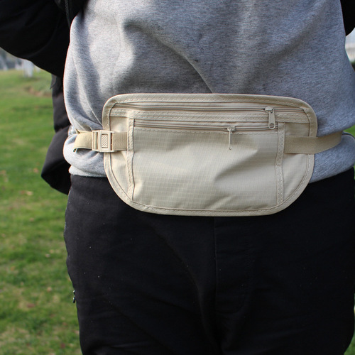 Overseas passport bag invisible sports travel ultra-thin personal anti-theft running mobile phone waist bag anti-theft wallet for women and men